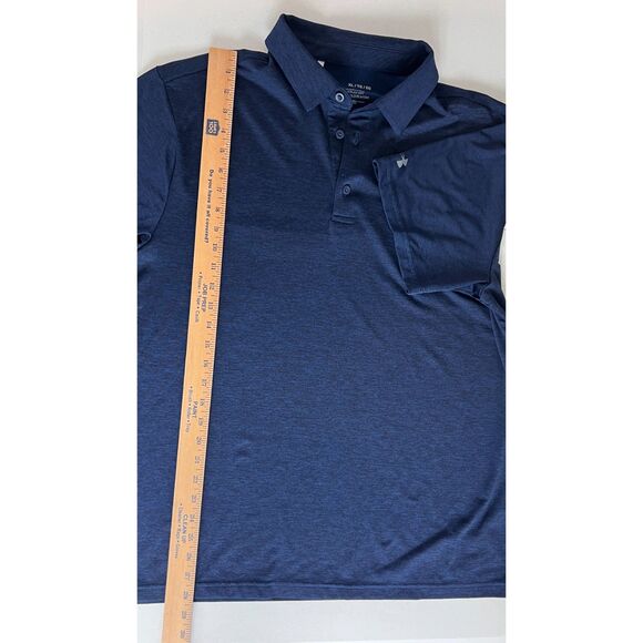 Under Armour The Playoff Polo Golf Shirt Navy Blue Short Sleeve Logo Men's XL - Picture 9 of 10